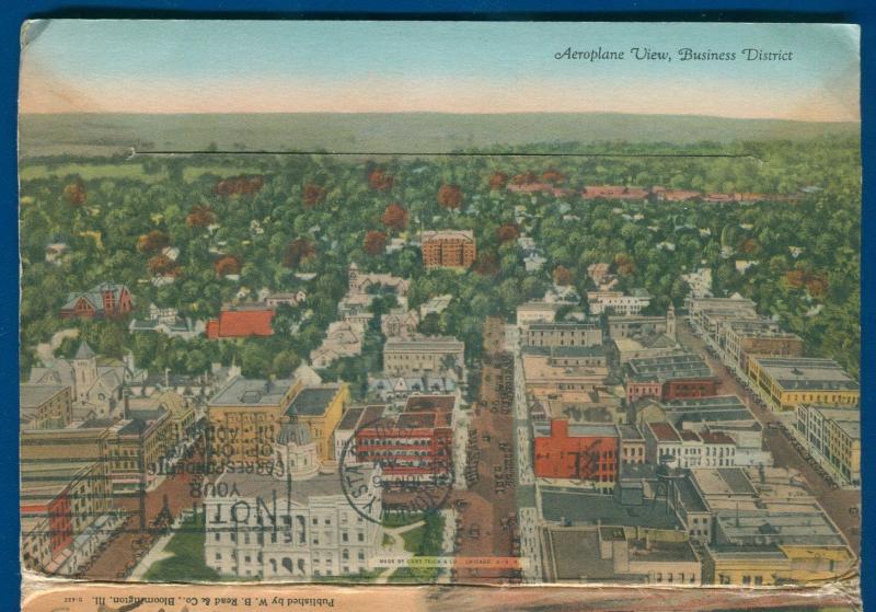 Bloomington ILLinois il souvenir postcard folder foldout 1930