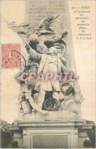 Postcard Old Paris Le Bas Relief Gambetta Monument