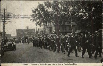 Framingham MA Camp Volunteers Rookies Military c1910 Post...