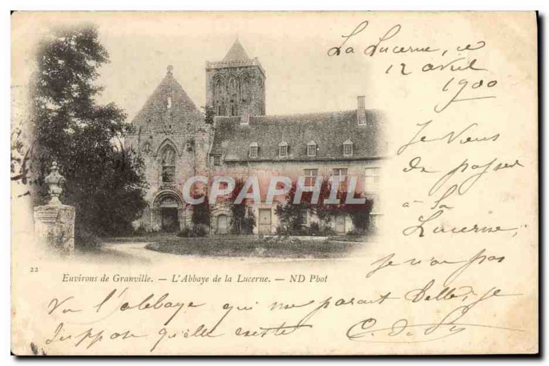 Old Postcard From Around Granville L & # 39Abbaye Of Lucerne