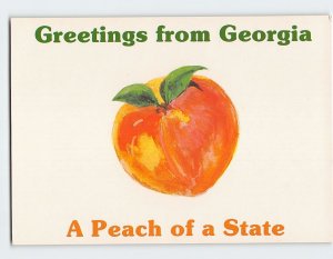 Postcard A Peach of a State, Greetings from Georgia