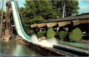 Log Flume, Six Flags Great Adventure Jackson NJ Postcard V53