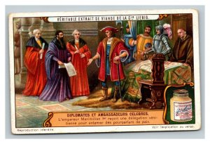 Vintage Liebig Trade Card - Dutch - 5 of Famous Diplomats & Ambassadors Set