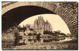 Old Postcard L & # 39abbaye St Pierre of Solesmes view under the bridge