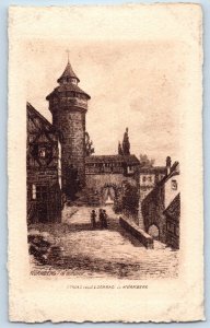 Nuremberg Bavaria Germany Postcard In The Castle Courtyard c1910 Antique