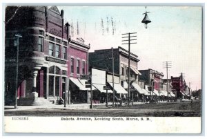 1909 Dakota Avenue Looking South Stores Huron South Dakota SD Antique Postcard