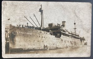 Mint Real Picture Postcard Ship That Brought Us Home Zealandia