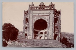 Buland Darwaza Fatehpur Sikri India, Mughal Architecture, RPPC Photo Postcard P4