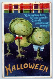 1910 Halloween Anthropomorphic Cabbage Ellen Clapsaddle Signed Artist Postcard