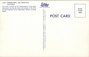 Vtg 1950s Embarcadero Port of San Francisco California CA Postcard
