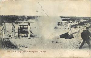 Vintage Postcard American Life Saving Crew Shooting the Life Line Posted NY