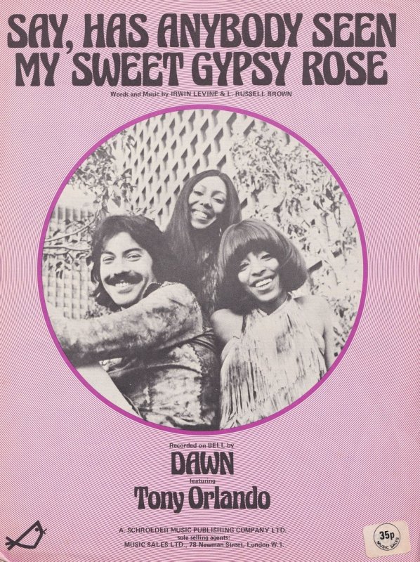 Say Has Anybody Seen My Sweet Gypsy Rose Dawn 1970s Sheet Music