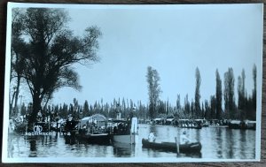 Postcard Used “Xochimilco” Incan Canals No Stamp Mexico RPPC 1935? L31