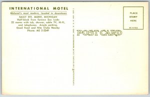 Sault Ste Marie Michigan 1960s Postcard International Motel