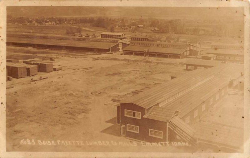 Emmett Idaho Boise Fayette Lumber Co Mills Real Photo Vintage Postcard KK200