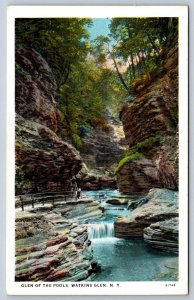 Glen Of The Pools, Watkins Glen, New York, Vintage Curt Teich Postcard