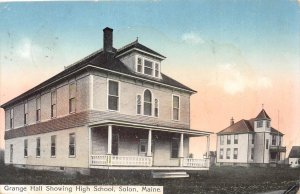 Grange Hall, High School SOLON, MAINE Somerset County 1915 Rare Vintage Postcard