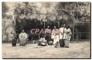 Old Postcard Black Man negro village Kitchen