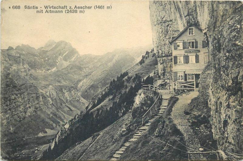 Säntis Switzerland Suisse Wirtschaft zum Aescher mit Altmann