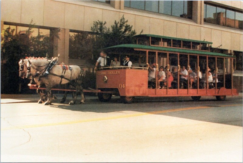 Postcard MO St. Louis  advert - Cheshire Carriage Horsedrawn Trolley