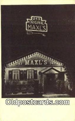 Original Maxl's Restaurant, New York City, NYC USA Unused light crease top ed...