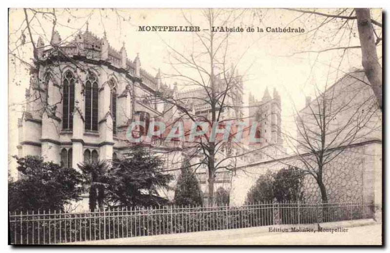 Old Postcard Montpellier The Apse of the Cathedral