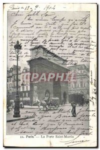 Postcard Old Paris Porte Saint Martin