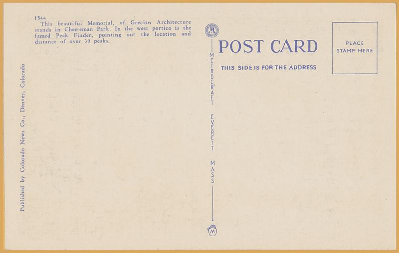 Denver, Colorado- Cheeseman Memorial