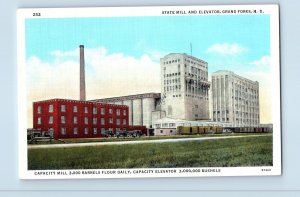 Grand Forks North Dakota ND Postcard State Mill Elevator Building Exterior 1940