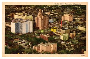 Vintage Aerial View of Rochester, Home of Mayo Clinic, Rochester, MN Postcard