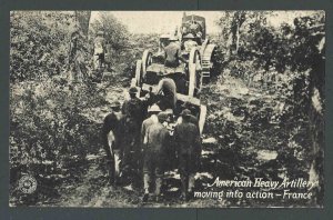 Ca 1918 RPPC* WWI American Heavy Artillery Moving Into France Mint