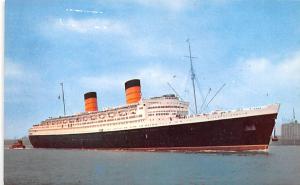 RMS Queen Elizabeth, New York Harbor White Star Line Cunard Ship Unused light...