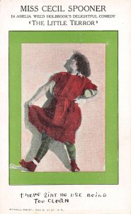 Cecil Spooner in Little Terror Theatre Ad Vintage Postcard AA54418