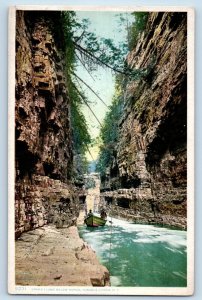 Ausable Chasm New York Postcard Grand Flume Rapids Exterior 1920 Vintage Antique