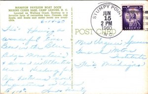 Marston Pavilion Boat Dock Marine Coprs Base Vamp Lejeune NC Postcard PM Stumpy