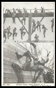 1940s WW2 Obstacle Course U.S. Navy Camp Endicott RI Postcard