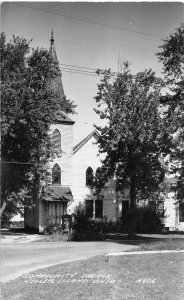J28/ Kelleys Island Ohio RPPC Postcard c1950 Community Church  299