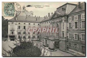 Old Postcard Chambery inside the castle view