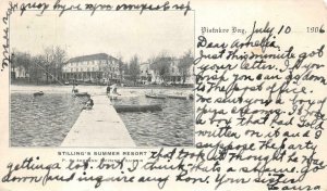 STILLING'S SUMMER RESORT PISTAKEE BAY FISHING MCHENRY ILLINOIS POSTCARD 1906