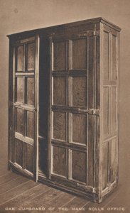 Oak Cupboard Of Manx Rolls Office Isle Of Man Furniture Old Postcard