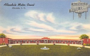 Allendale motor court Allendale, South Carolina Postcard