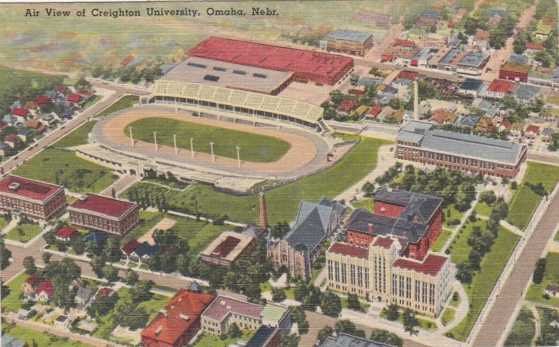Nebraska Omaha Creighton University Air View Showing Stadium 1944 sk6181