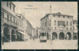 Padova città Piazza Vittorio Emanuele II Tram cartolina QT8192