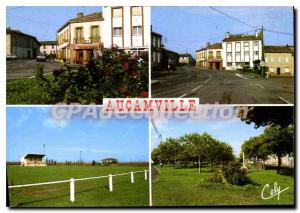 Postcard Modern Tarn et Garonne Aucamville Place de la Poste General view The...