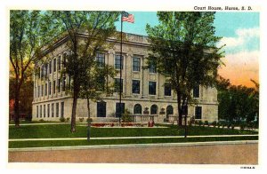 Postcard COURT HOUSE SCENE Huron South Dakota SD AT7105