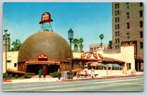 Los Angeles California~Brown Derby Restaurant~Coffee Shop~Sign~1966 Postcard