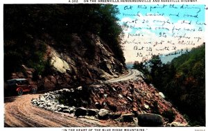 USA Greenville Hendersonville Asheville Highway North Carolina Postcard 09.86