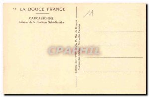 Postcard Old La Douce France Carcassonne Interior of the Basilica of St. Nazaire