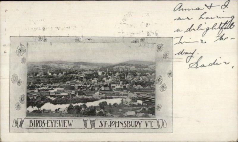 St. Johnsbury VT Birdseye View c1905 Postcard