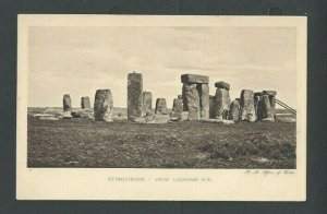 Ca 1920 PPC Stonehenge View Looking N.E. England Mint